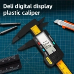 Электронный штангенциркуль 150мм Deli DL90150 (метрическая/дюймовая конвертация, пластик, светодиодный дисплей)