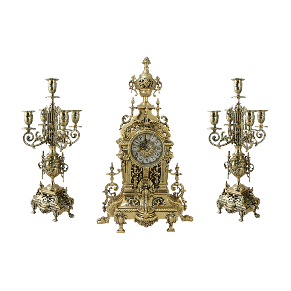 Bello De Bronze Каминные часы с канделябрами "AHS"