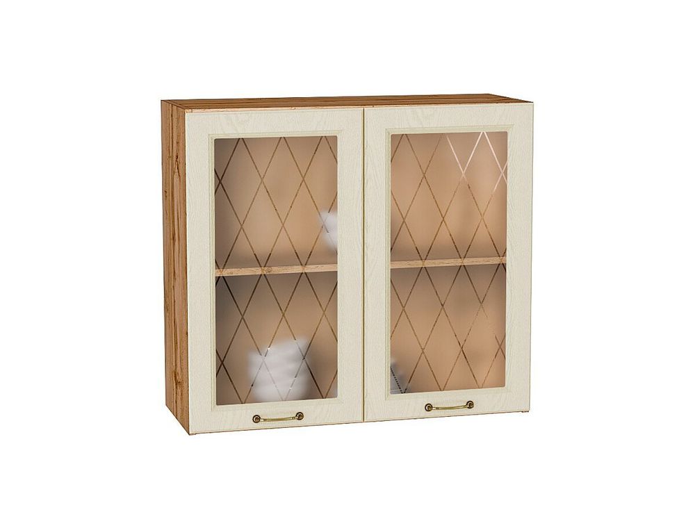 Шкаф верхний с 2-мя остекленными дверцами Ницца