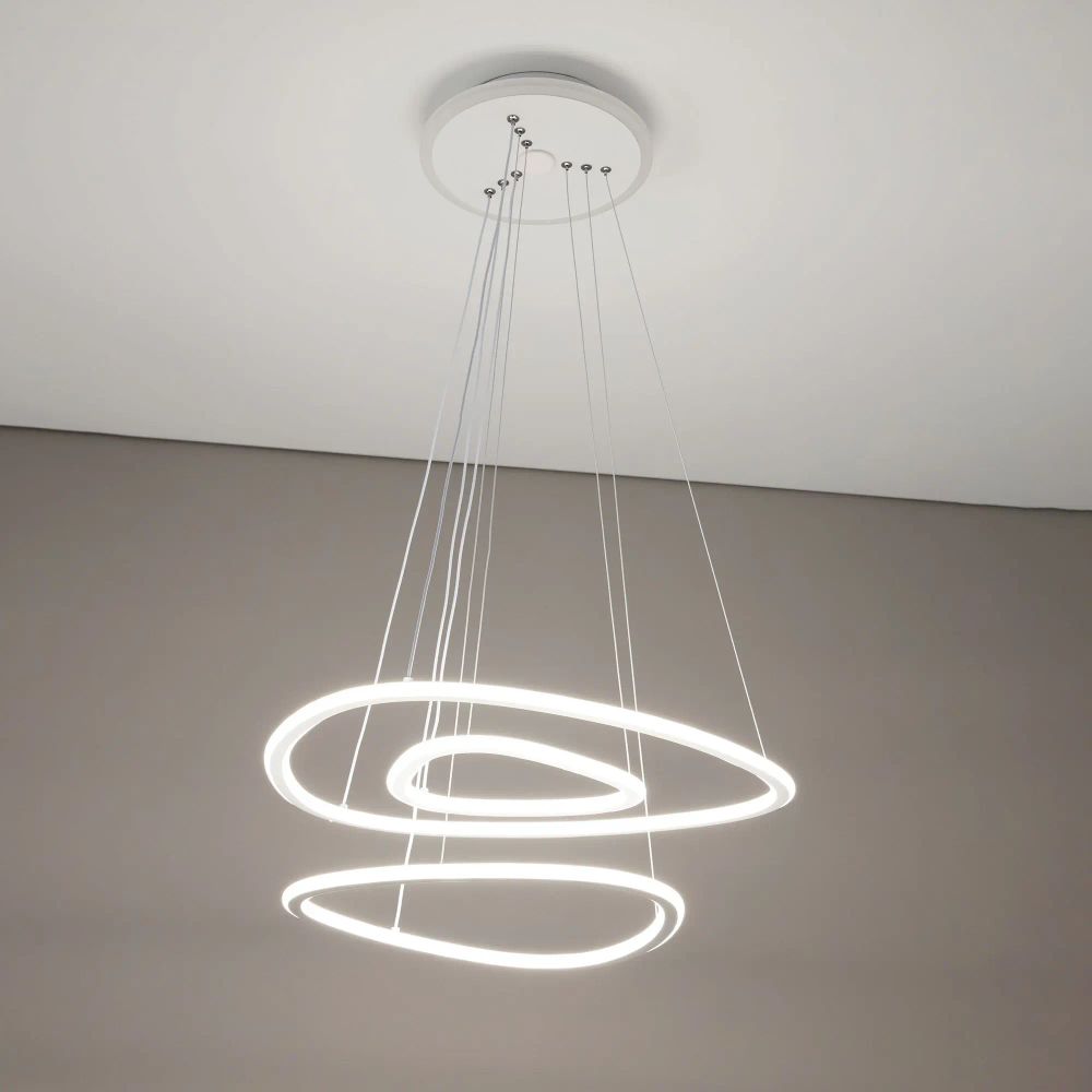 Citilux Неон Смарт CL731A330E RGB Умная подвесная люстра Белая