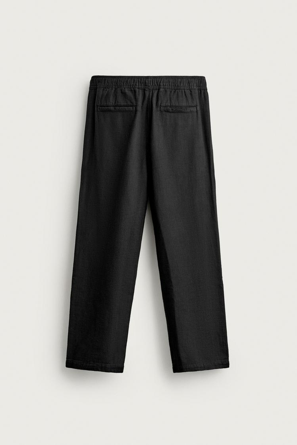 ZARA БРЮКИ СВОБОДНОГО КРОЯ С ФАКТУРОЙ, ЧЕРНЫЙ
