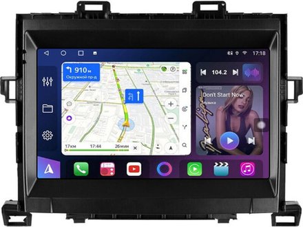 Магнитола для Toyota Alphard H20, Vellfire 2008-2014 (с JBL) - FarCar BM9-2K-9536B монитор 9.5" 2K QLED на Android 14, TS10, 4+32Гб, CarPlay, 4G SIM-слот