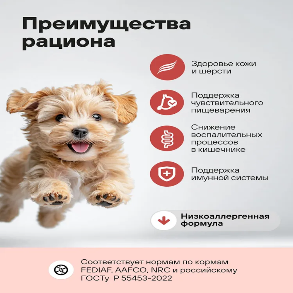 Сухой корм Actitail для красивой шерсти и здоровья кожи мелких пород собак с лососем и добавлением овощей