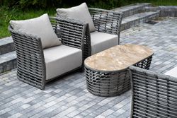"Валенсия" лаунж-зона из искусственного ротанга, цвет серый