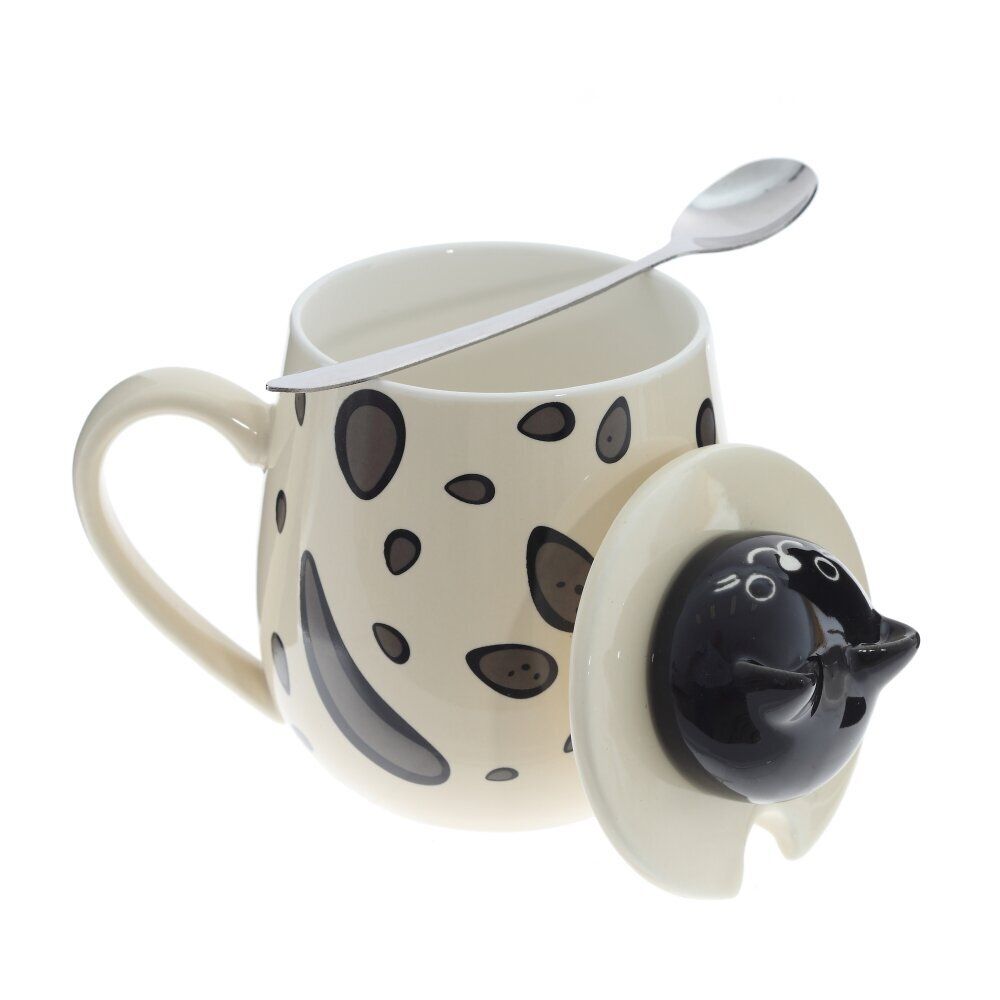 GAEM Кружка с крышкой и ложкой, 350 мл, L13 W9 H13 см, 4в.