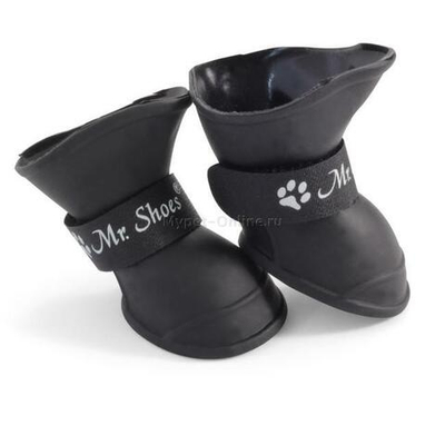 Сапожки для собак "Прогулка" M, чёрные, 50*40*50мм (уп.4шт.), Triol