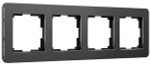 Рамка на 4 поста Platinum (черный алюминий)