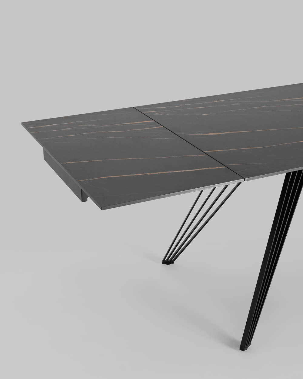 Стол обеденный Пандора раскладной 180-280*90 керамика темная