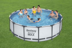 Каркасный бассейн Bestway 457х122 см + фильтр-насос 3028 л/ч, тент, лестница (56438 BW)