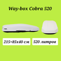Автобокс Way box Cobra 520 белый. Размер 215*85*40 см.
