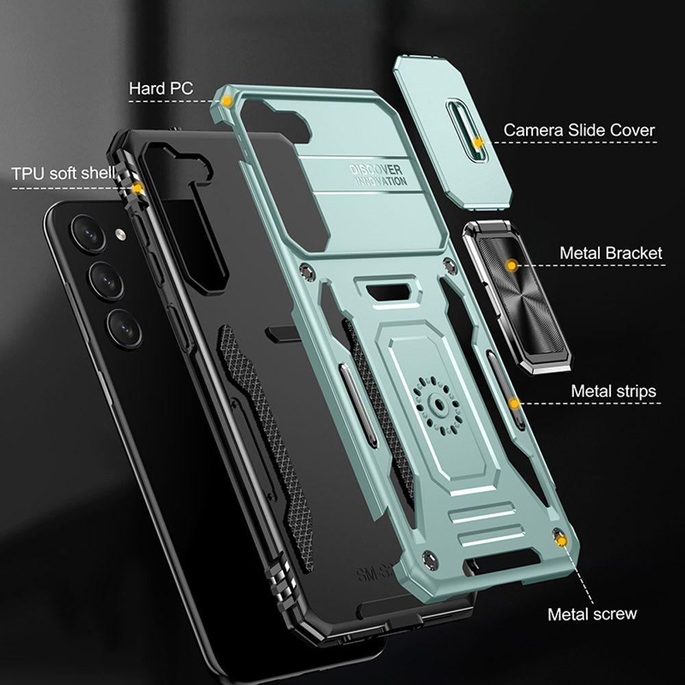 Чехол Safe Case с кольцом и защитой камеры для Samsung Galaxy S23+
