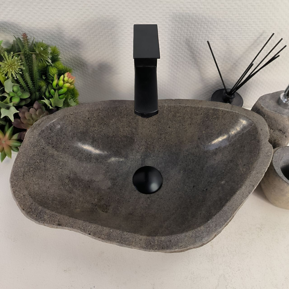 Каменная раковина из речного камня RS-05600 (47*31*16) 0856 из натурального камня