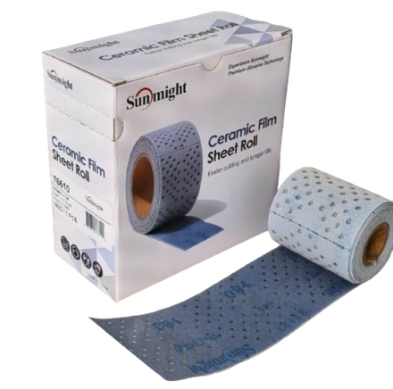 SUNMIGHT Шлифовальный материал CERAMIC 76616 в рул 70х12м на липучке с мультипылеотв P400