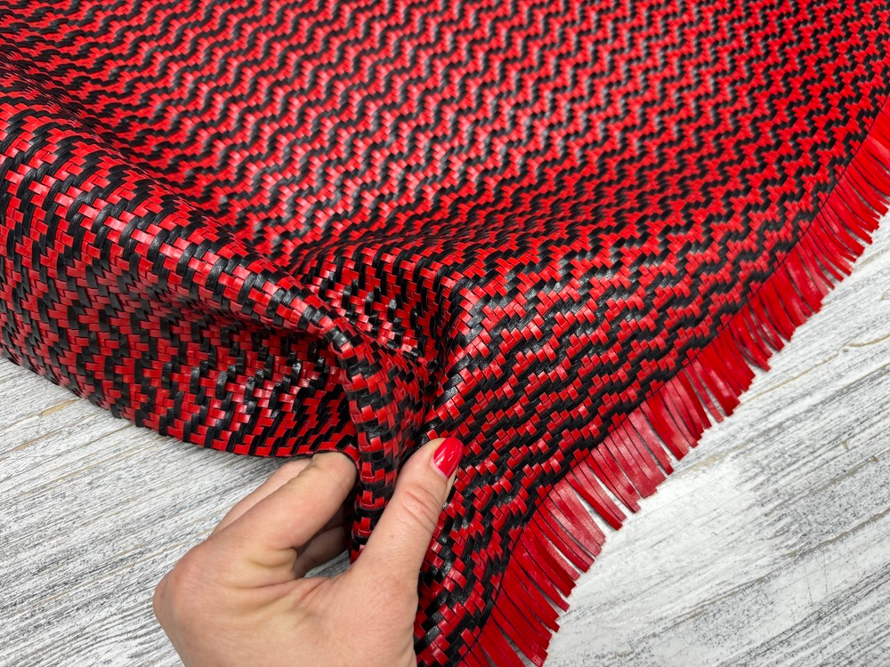 Boheme Bicolor Red+Black, натуральная кожа, полотно 66х100см