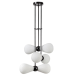 5418/6 MODERN ODL_EX23 59 черный хром/белый матовый/металл/стекло Подвес E14 6*40W ELICA