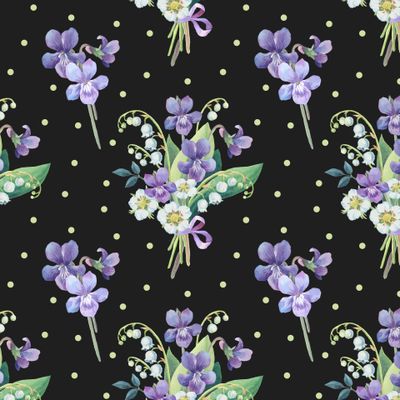 Фиалки на черном фоне