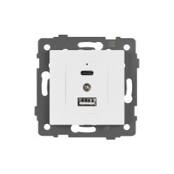Механизм USB розетки SCT-MUAC-PL-WH-V (5V, 3A, QC4) (Arlight, -) 049839