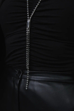 Сотуар галстук из графитовых круглых кристаллов в двумя прямоугольными