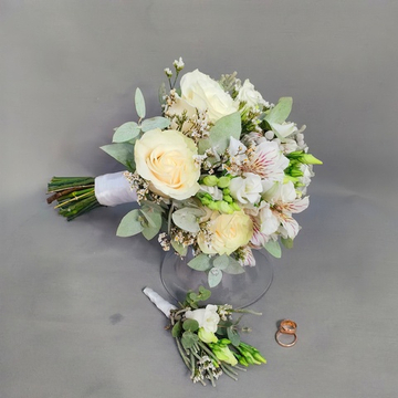 Букет невесты и бутоньерка