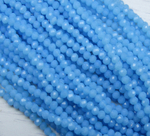 БМ004НН34 Хрустальные бусины "рондель", цвет: ярко-голубой матовый, 3х4 мм, кол-во: 95-100 шт.