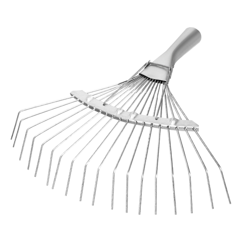 Грабли веерные стальные, 350 мм, 18 круглых зубьев, оцинкованные, без черенка, Сибртех