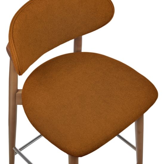 Стул полубарный Lucas 3 терракотовый букле, ножки цвета орех
