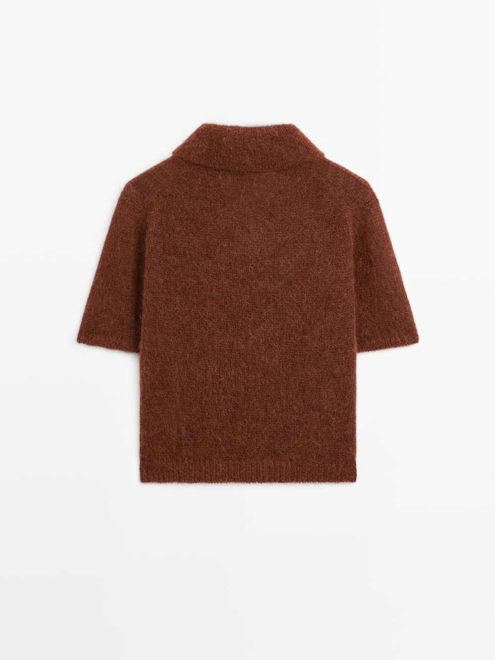 Massimo Dutti Трикотажный свитер из смесовой альпаки, черепичный