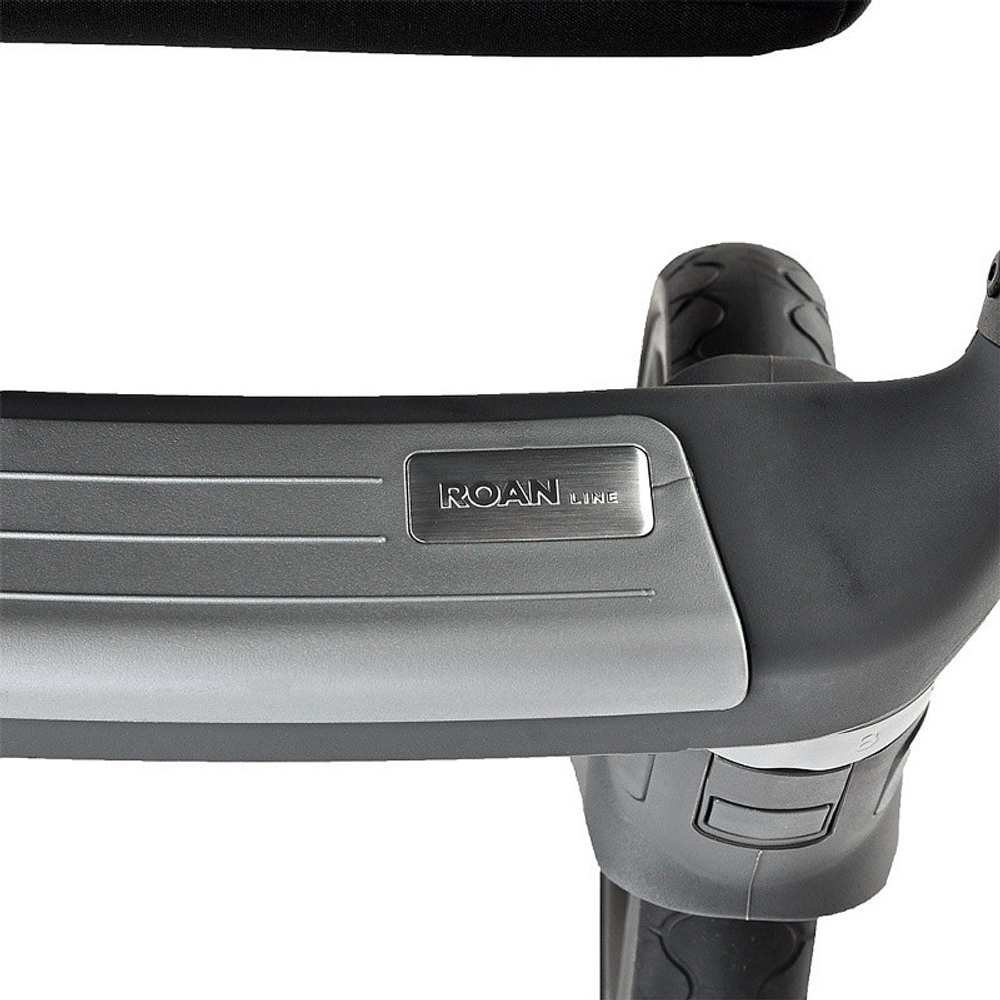 Детская коляска Roan Bass Next Кожа 3 в 1 с автокреслом Tutis Elo Lux EduSky Black RN083/1 Graphite Pearl