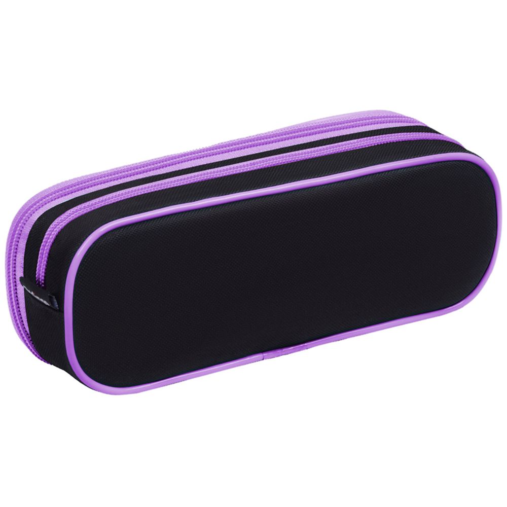 Пенал мягкий 2 отделения, 220*80*50 Berlingo "Working cat", полиэстер, внутр. органайзер