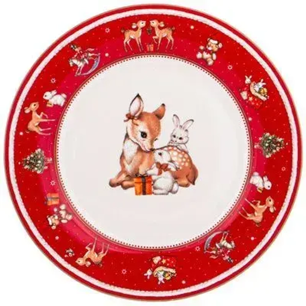 Тарелка закусочная «С Новым годом!» 19см красная