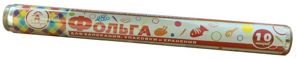 Фольга алюминиевая размер 290 мм * 10 м * 9 мкм ДОМОВУШКА,