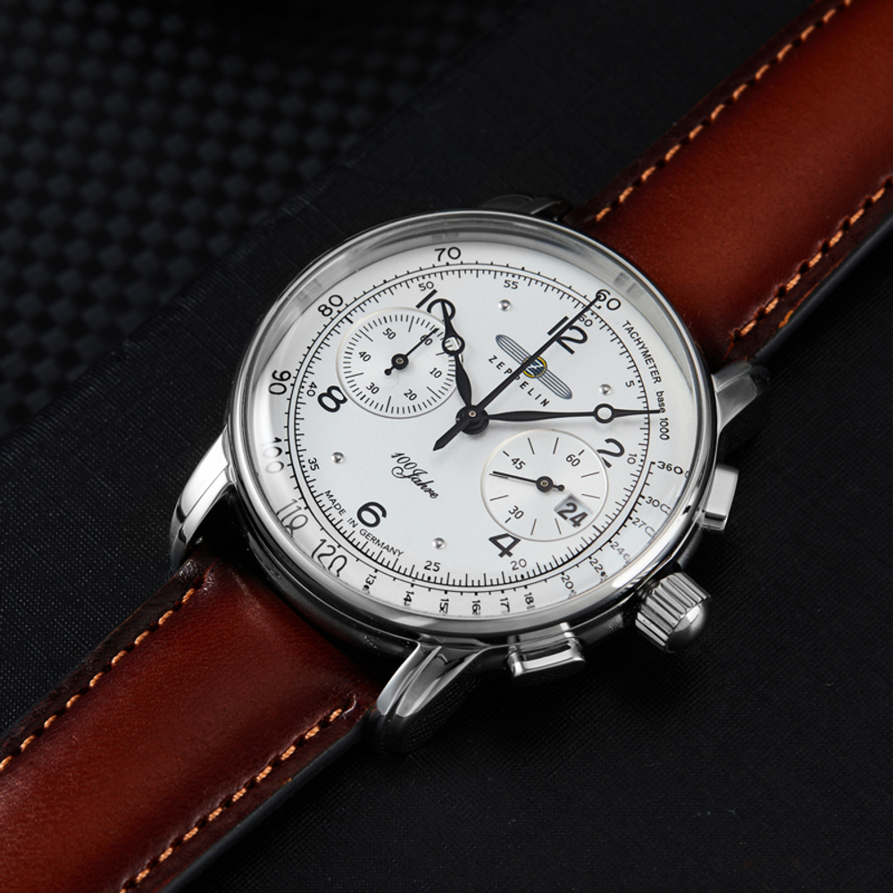 ZEPPELIN Hundred Years Collection Quartz Movement Men"s Watches Wrist Watches White Dial Stainless Steel Case 8676 1