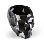 Череп-Ваза для конфет/карандашей, полигональная, 3D печать, черная