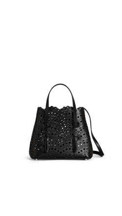 ALAÏA СУМКА MINA 20 ИЗ ВЕНСКОЙ ТЕЛЯЧЬЕЙ КОЖИ, ЧЕРНЫЙ