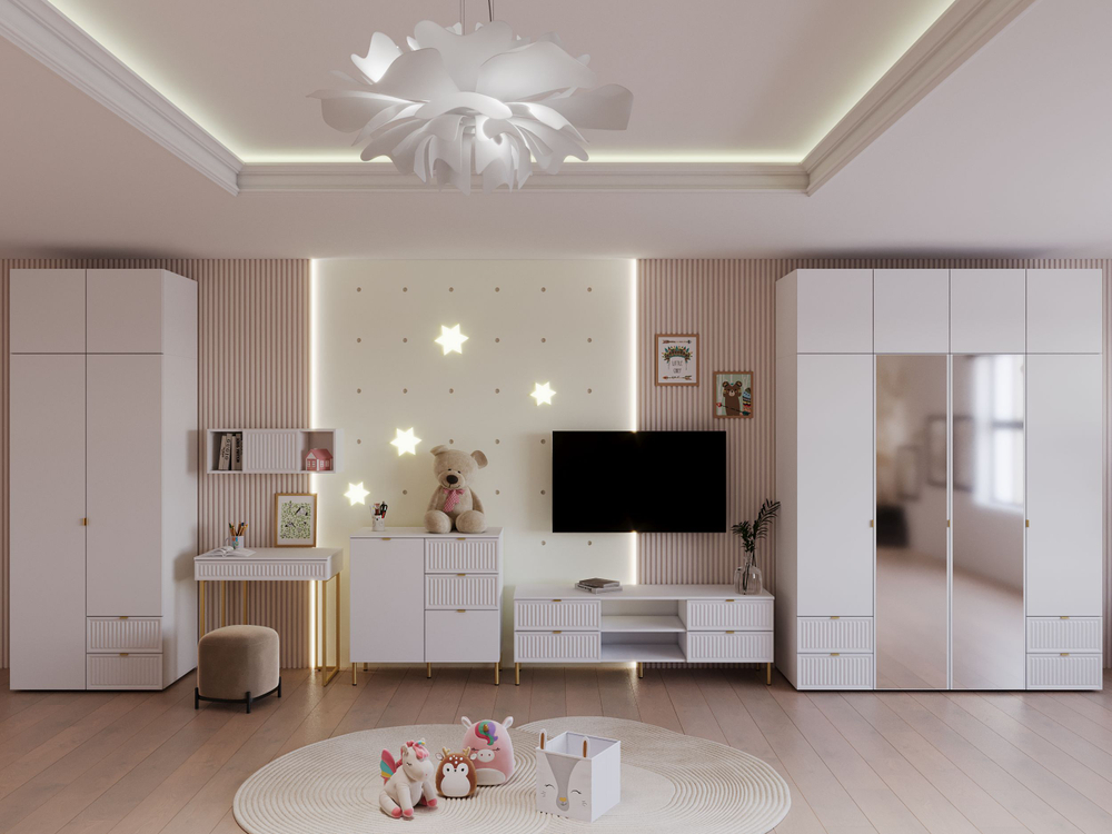 Шкаф для одежды, шкаф белый, Окленд 79-655