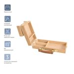 Ящик художника малый с ячейками для кистей и красок Гамма "Студия", 26,5*11*5,5см, бук