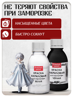 Комбо красок для аэрографа (белая+черная) 2х50 мл