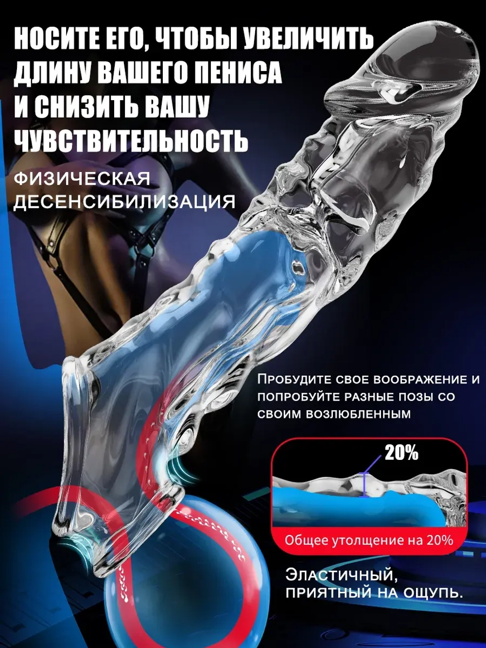 Насадка для удлинения пениса,18+