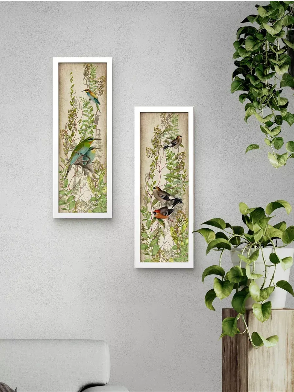 Комплект из двух картин на бумаге 18*50 см