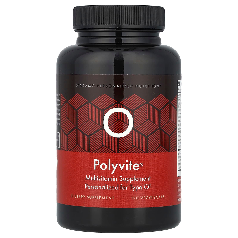 D'adamo, Polyvite® O, мультивитаминная добавка, 120 растительных капсул