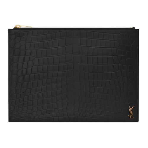 SAINT LAURENT Leather Tablet Bag Men"s Black