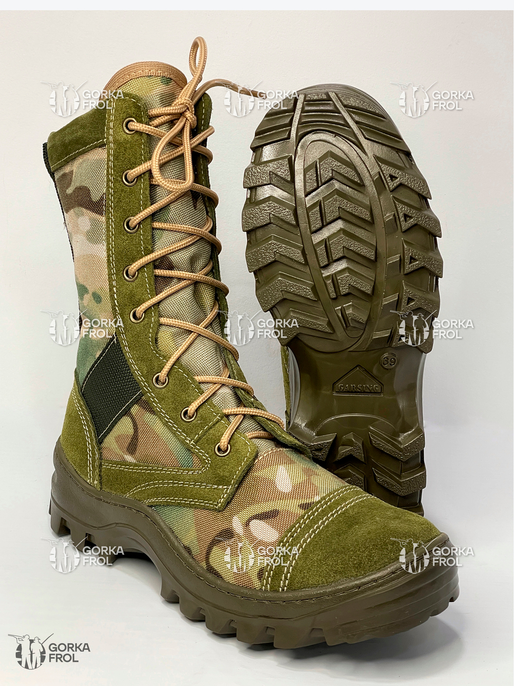 Берцы Garsing 35 «RUSH», комбинированные мультикам-олива