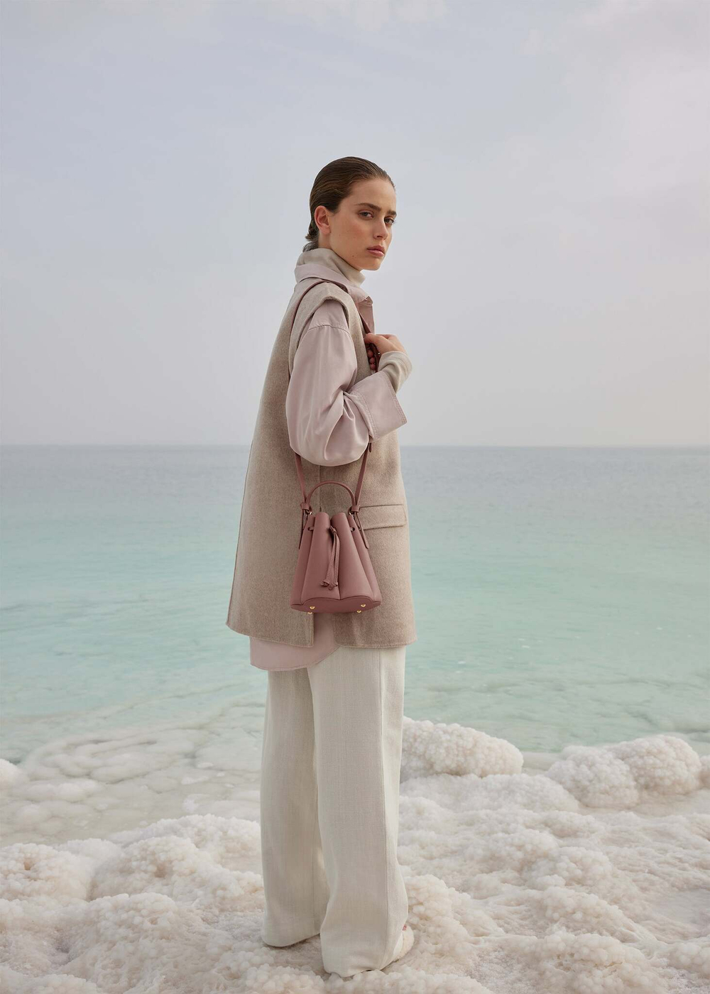 Сумка Polene Numéro Huit Mini EDITION TEXTURED BLUSH