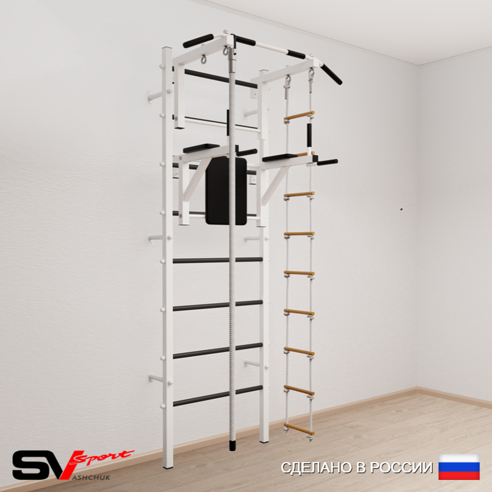 Шведская стенка Sv Sport усиленная 675 (Турник стандарт/Брусья/Канат/Лестница)