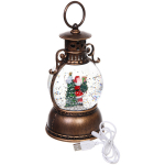 Сувенир с подсветкой «Зимняя история» 10,5*10,5*20 см (работает от 3*АА и USB+музыка, подсветка, эффект снегопада)