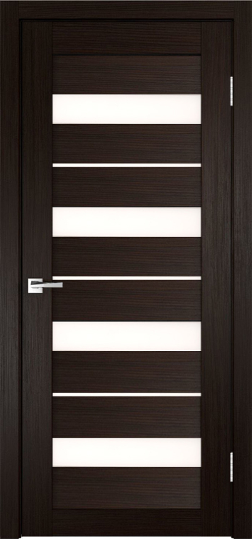 Межкомнатная дверь Велюкс 2 Ясень грей / Цвет тон Венге / Остекление "Сатинат белое" / Двери Верда