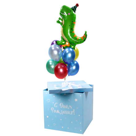 Коробка-сюрприз с шарами и индивидуальной надписью