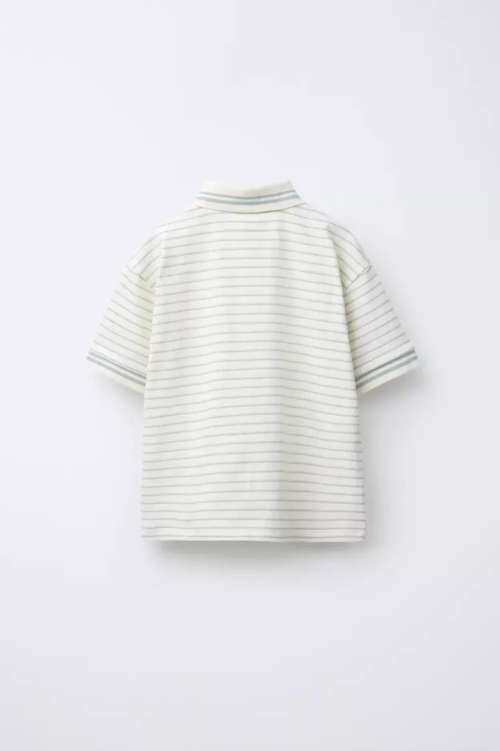 ZARA ПОЛО В ПОЛОСКУ В СТИЛЕ РУСТИК, ЭКРЮ