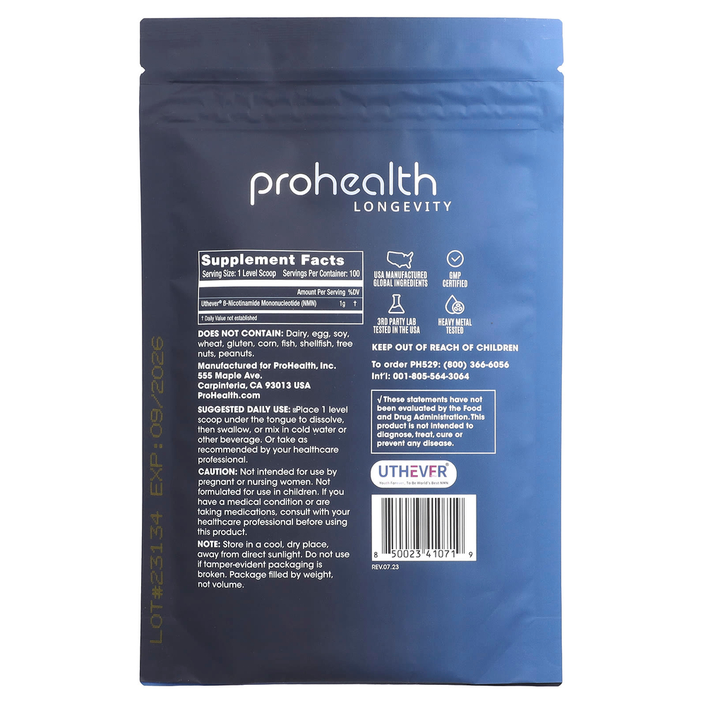 ProHealth Longevity, NMN Pro™, чистый NMN в порошке, 100 г