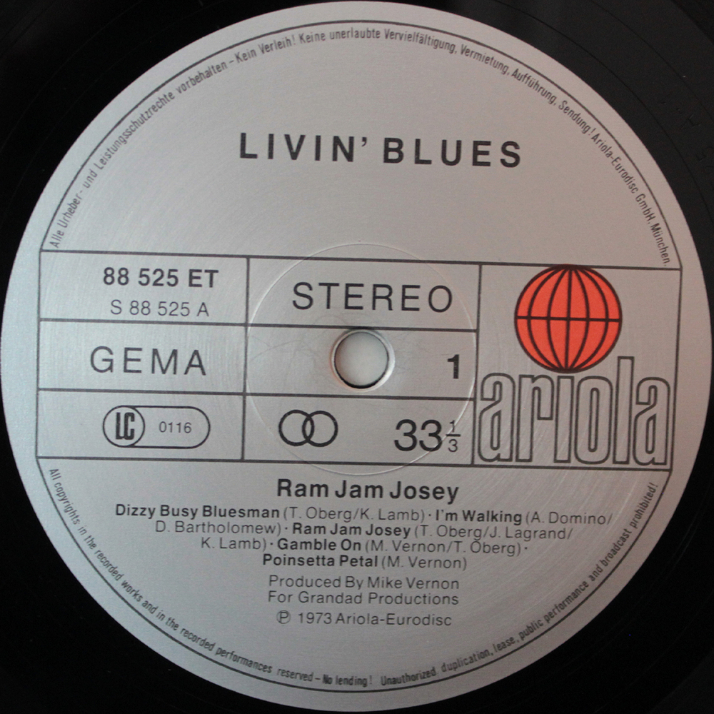 Livin' Blues / Ram Jam Josey (LP)